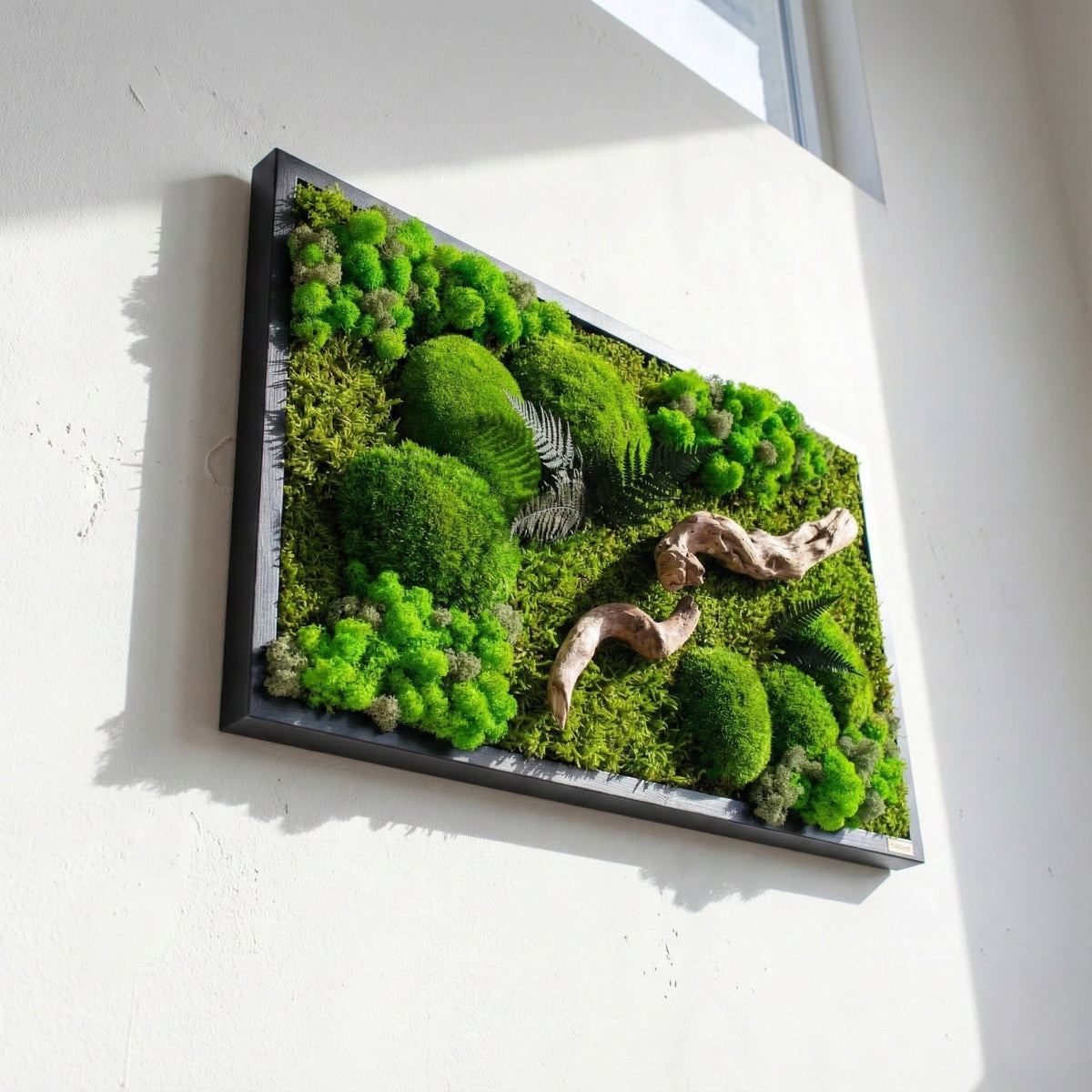 Doğaya Yolculuk — Yosun, liken ve driftwood tablo