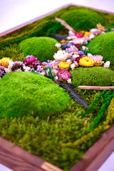 Baharın Renkleri – Moss & Kurutulmuş Çiçeklerle El Yapımı Yosun Tablo