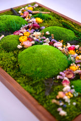 Baharın Renkleri – Moss & Kurutulmuş Çiçeklerle El Yapımı Yosun Tablo