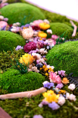 Baharın Renkleri – Moss & Kurutulmuş Çiçeklerle El Yapımı Yosun Tablo