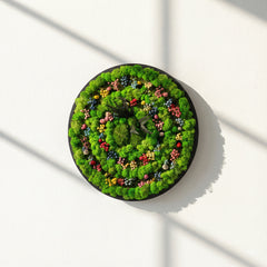 Spiral Form Moss Art – Moss & Kurutulmuş Çiçekli El Yapımı Duvar Dekoru