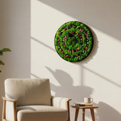 Spiral Form Moss Art – Moss & Kurutulmuş Çiçekli El Yapımı Duvar Dekoru