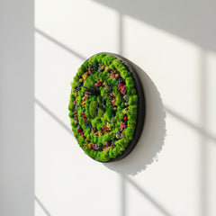 Spiral Form Moss Art – Moss & Kurutulmuş Çiçekli El Yapımı Duvar Dekoru