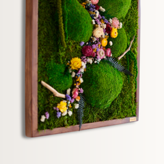 Baharın Renkleri – Moss & Kurutulmuş Çiçeklerle El Yapımı Yosun Tablo
