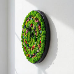 Spiral Form Moss Art – Moss & Kurutulmuş Çiçekli El Yapımı Duvar Dekoru